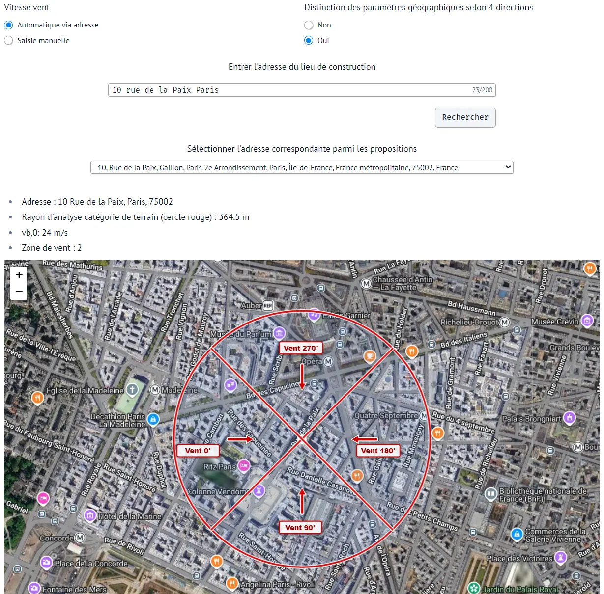 Localisation du projet et définition de la rugosité selon quatre directions dans Kwind